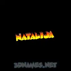 natalija in Black Background style - 3D name wallpaper