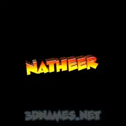 natheer in Black Background style - 3D name wallpaper