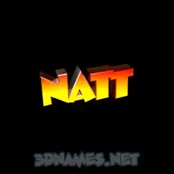 natt in Black Background style - 3D name wallpaper