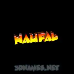 naufal in Black Background style - 3D name wallpaper
