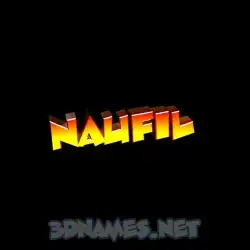 naufil in Black Background style - 3D name wallpaper