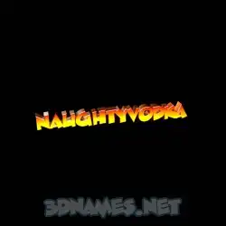 naughtyvodka in Black Background style - 3D name wallpaper