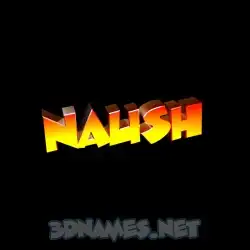 naush in Black Background style - 3D name wallpaper