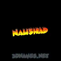 naushad in Black Background style - 3D name wallpaper
