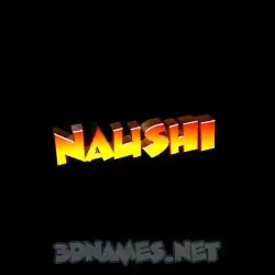 naushi in Black Background style - 3D name wallpaper