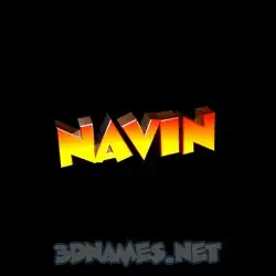 navin in Black Background style - 3D name wallpaper