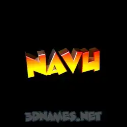 navu in Black Background style - 3D name wallpaper