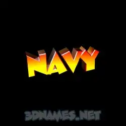 navy in Black Background style - 3D name wallpaper