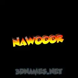 nawooor in Black Background style - 3D name wallpaper