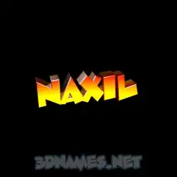naxil in Black Background style - 3D name wallpaper