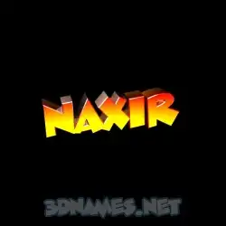 naxir in Black Background style - 3D name wallpaper