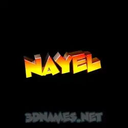 nayel in Black Background style - 3D name wallpaper