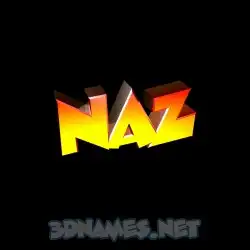 naz in Black Background style - 3D name wallpaper