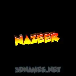 nazeer in Black Background style - 3D name wallpaper