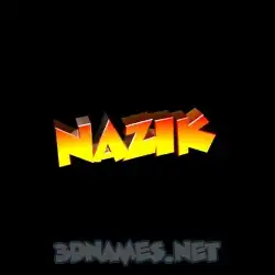 nazik in Black Background style - 3D name wallpaper