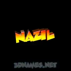 nazil in Black Background style - 3D name wallpaper