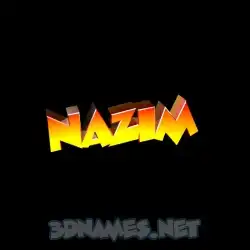 nazim in Black Background style - 3D name wallpaper