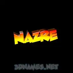 nazre in Black Background style - 3D name wallpaper