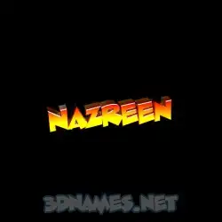 nazreen in Black Background style - 3D name wallpaper