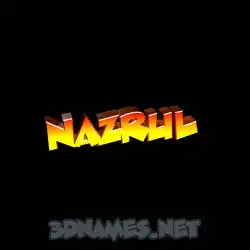 nazrul in Black Background style - 3D name wallpaper