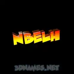 nbelh in Black Background style - 3D name wallpaper