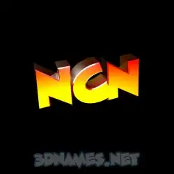 ncn in Black Background style - 3D name wallpaper