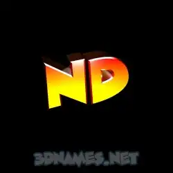 nd in Black Background style - 3D name wallpaper