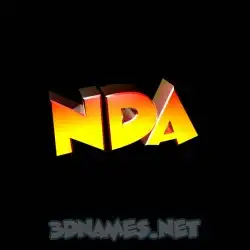 nda in Black Background style - 3D name wallpaper