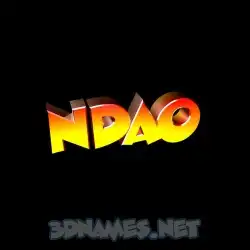 ndao in Black Background style - 3D name wallpaper