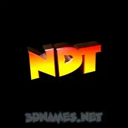 ndt in Black Background style - 3D name wallpaper
