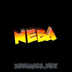 neba in Black Background style - 3D name wallpaper