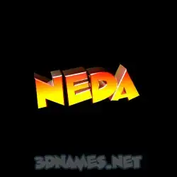 neda in Black Background style - 3D name wallpaper