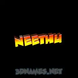 neethu in Black Background style - 3D name wallpaper