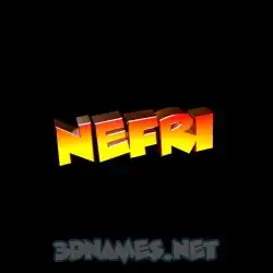 nefri in Black Background style - 3D name wallpaper