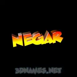 negar in Black Background style - 3D name wallpaper
