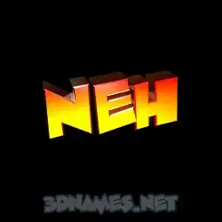 neh in Black Background style - 3D name wallpaper