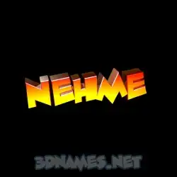 nehme in Black Background style - 3D name wallpaper