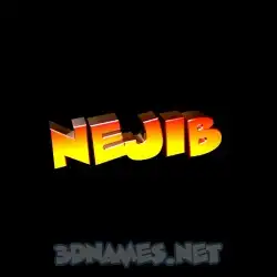 nejib in Black Background style - 3D name wallpaper