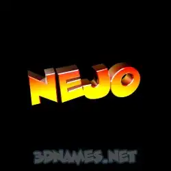 nejo in Black Background style - 3D name wallpaper