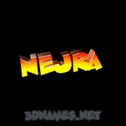 nejra in Black Background style - 3D name wallpaper