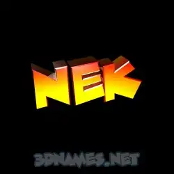 nek in Black Background style - 3D name wallpaper