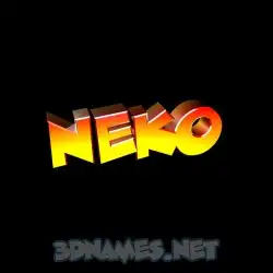 neko in Black Background style - 3D name wallpaper