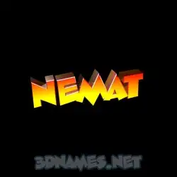 nemat in Black Background style - 3D name wallpaper
