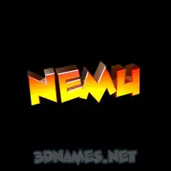nemu in Black Background style - 3D name wallpaper