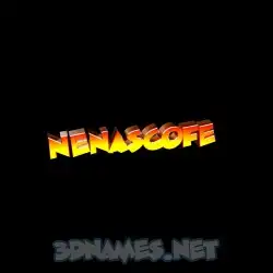 nenascofe in Black Background style - 3D name wallpaper