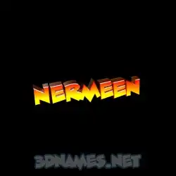 nermeen in Black Background style - 3D name wallpaper