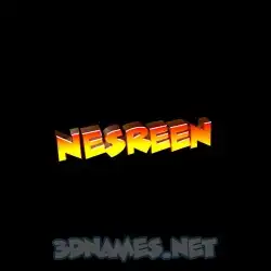 nesreen in Black Background style - 3D name wallpaper