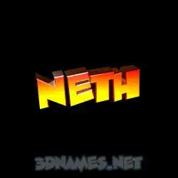 neth in Black Background style - 3D name wallpaper