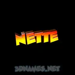 nette in Black Background style - 3D name wallpaper