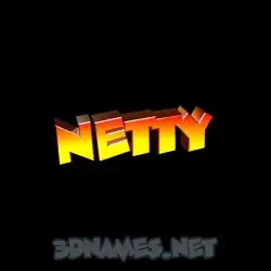 netty in Black Background style - 3D name wallpaper